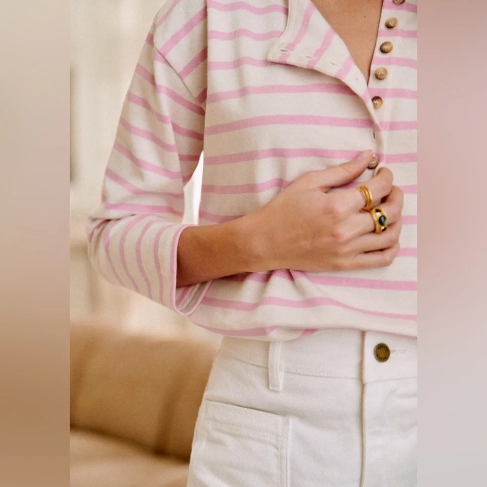 Sezane Pink Striped Top - Picture 8 of 14